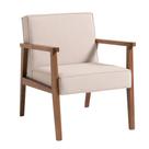 Poltrona New Julia Bege e Nogueira