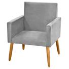 Poltrona Nina Decorativa Sala Estar Luxo Suede Cinza Claro Poltrona Nina Decorativa Sala Estar Luxo Suede Cinza Claro