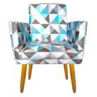 Poltrona Nina Decorativa Sala Luxo Suede Triângulo Azul Poltrona Nina Decorativa Sala Luxo Suede Triângulo Azul