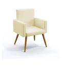 Poltrona Nina decorativa suede bege para escritorio, sala salão Biselos-Decor Poltrona Nina decorativa suede bege para escritorio, sala salão Biselos-Decor
