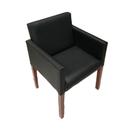 Poltrona Nina Executiva Para Sala De Recepção Em Tecido Sintético - Preto - Cor: Preto