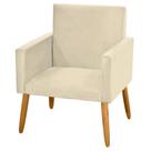 Poltrona Nina para Atendimento Pés Madeira Suede Bege