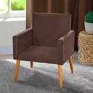 Poltrona Nina Sem Rodapé Para Sala Decorativa Suede