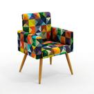 Poltrona Nina Suede Estampado Colorido Aradecor Poltrona Nina Suede Estampado Colorido Aradecor