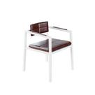 Poltrona Noah Fixa Com 4 Pés 78x60,5x60,5 Cm Pés Brancos material sintético Café