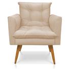 Poltrona Olivia Suede Pés Palito Castanho - Pallazio