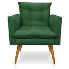 Poltrona Olivia Suede Verde Pés Palito Castanho - Pallazio