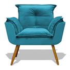 Poltrona Opala Decoração Sala Jantar Suede Azul Turquesa Poltrona Opala Decoração Sala Jantar Suede Azul Turquesa