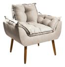 Poltrona Opala Decorativa para Sala de Estar Recepção Confortável Sofisticada com Pés Palito