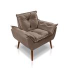 Poltrona Opala Decorativa Para Sala Suede Capuccino