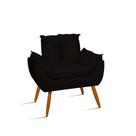 Poltrona Opala Decorativa Sala de Estar Consultório Preta