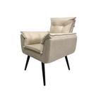 Poltrona Opala Decorativa Suede - Bege - Cor: Bege