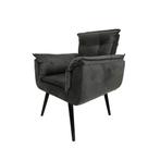 Poltrona Opala Decorativa Suede - Grafite