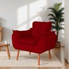 Poltrona Opala Decorativa Veludo Vermelho