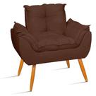 Poltrona Opala para Sala de Estar Mesa de Jantar Suede Marrom - Will Decor