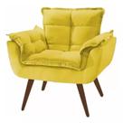 Poltrona Opala Para Sala Suede Amarelo Poltrona Opala Para Sala Suede Amarelo