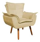 Poltrona Opala Retro Cadeira Sala Estar-suede Bege Poltrona Opala Retro Cadeira Sala Estar-suede Bege