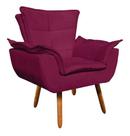 Poltrona Opala Retro Cadeira Sala Estar-suede Vinho