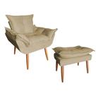 Poltrona Opala Sala De Estar Com Com Puff Opala Suede Capuccino - Hellen Decor Poltrona Opala Sala De Estar Com Com Puff Opala Suede Capuccino - Hellen Decor