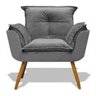 Poltrona Opala Salão Clínica Suede Cinza Criative Decor
