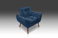 Poltrona opala suede Azul Marinho -Alto Padrão