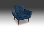 Poltrona Opala Suede Azul Marinho -Kibarato Móveis