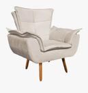 Poltrona Opala Suede Bege Recepção, Escritório