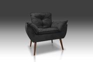 Poltrona Opala Suede Preto - CASA DA POLTRONA