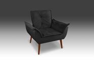 Poltrona Opala Suede Preto -CASA DA POLTRONA