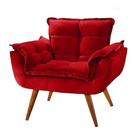 Poltrona Opala Suede Vermelho Pés Palito Poltrona Opala Suede Vermelho Pés Palito