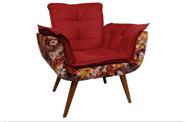 Poltrona Opalla Floral 01 Lugar Vermelha