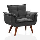 Poltrona Opalla Veludo Pés Palito My House Decor Cor Cinza