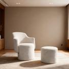 Poltrona Orgânica com puff Minimalista Moderna Elegante Decorativa Confortável Estofada Sala Espera Escritório Poltrona Orgânica com puff Minimalista Moderna Elegante Decorativa Confortável Estofada Sala Espera Escritório