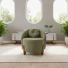Poltrona Orgânica Curva Amsterdã Boucle Verde Oliva - Montanari's Decor