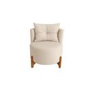 Poltrona Orgânica Curva Luna Boucle Bege - Montanaris Decor