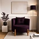 Poltrona Orgânica Curva Luna Veludo Roxo - Montanaris Decor