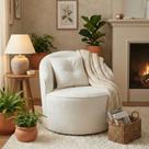 Poltrona Orgânica Decorativa Confortável Amore Bouclê Branco - Montanari s Decor