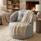 Poltrona Orgânica Decorativa Confortável Amore Bouclê Cinza Claro - Montanari s Decor