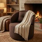 Poltrona Orgânica Decorativa Confortável Amore Bouclê Marrom - Montanari s Decor