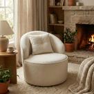 Poltrona Orgânica Decorativa Confortável Amore Bouclê Off White - Montanari s Decor