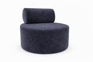 Poltrona Orgânica Decorativa Flora Sofisticada Para Sala E Recepção Suede Cinza Escuro Do Lar Móveis e Decoração