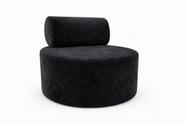 Poltrona Orgânica Decorativa Flora Sofisticada Para Sala E Recepção Suede Preto Eli Móveis e Decoração