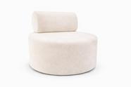 Poltrona Orgânica Decorativa Flora Sofisticada Para Sala E Recepção Veludo Off White Eli Móveis e Decoração