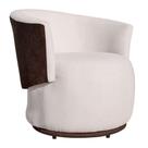 Poltrona Orgânica Design Beatriz Tecido Bouclé Bege em Calacata Marrom - Estopar