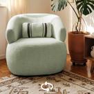 Poltrona Orgânica Giratória Chloe Decorativa com Almofada Plumante Bouclê Poltrona Orgânica Giratória Chloe Decorativa com Almofada Plumante Bouclê