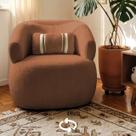 Poltrona Orgânica Giratória Chloe Decorativa com Almofada Plumante Bouclê Poltrona Orgânica Giratória Chloe Decorativa com Almofada Plumante Bouclê