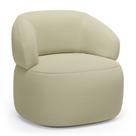 Poltrona Orgânica Giratória Living Glee Linho Bege - Desk Design