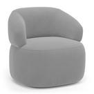 Poltrona Orgânica Giratória Living Glee Veludo Cinza - Desk Design