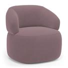 Poltrona Orgânica Giratória Living Glee Veludo Rosê - Desk Design