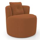 Poltrona Orgânica Living Bob com 01 Almofada Bouclê Terracota - Abmaza Poltrona Orgânica Living Bob com 01 Almofada Bouclê Terracota - Abmaza